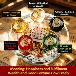 Custom Blessed Five Elements Wealth Crystal Array | Handcrafted Taoist Feng Shui Prosperity Set | Three Styles, Genuine Spiritual Intention
