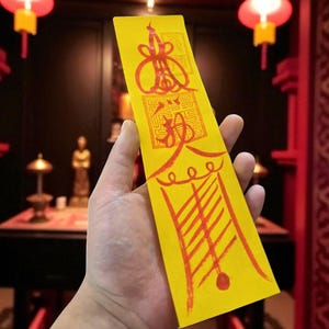 Hand-Drawn Taoist Master Talisman - Spiritual Gift for Home Protection, Evil Banishing & Personal Safety Blessing-Drive away Ghosts Demons