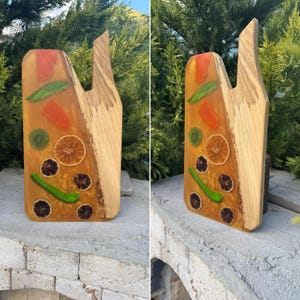 Personalized Resin Fruit Charcuterie Board, Handmade Wood Cheese Tray, Unique Epoxy Serving Platter, Custom Gift for Kitchen Lovers