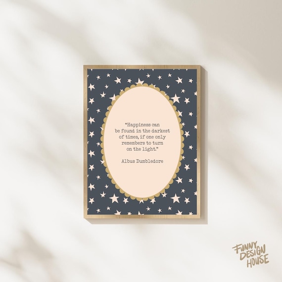 Harry Potter Wall Art Happiness Can Be Found Dumbledore Quote Nursery Print