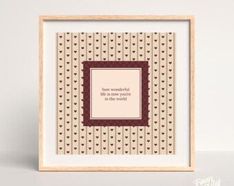 How Wonderful Life Is Nursery Wall Art, Digital Download, Wallpaper Aesthetic
