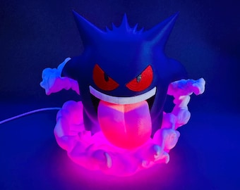Lámpara LED 3D de Gengar – Lámpara USB multicolor de 16 colores con control remoto | Decoración coleccionable de Pokémon, regalo para gamers y amantes del anime