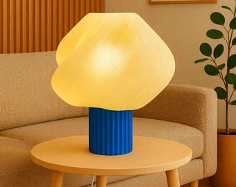 Luma 3D Printed Table Lamp | Aesthetic Nightstand Light | Minimalist Home Decor | Colorful Base | Unique Gift for Her | Handmade Italy
