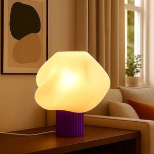 Luma 3D Printed Table Lamp | Aesthetic Nightstand Light | Minimalist Home Decor | Colorful Base | Unique Gift for Her | Handmade Italy