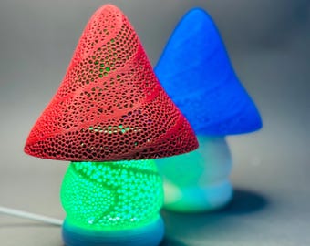 3D Mushroom Lamp | RGB 16-Color LED Night Light with Remote | Cute Fairy Cottagecore Decor | Dimmable Desk Lamp | Christmas Gift