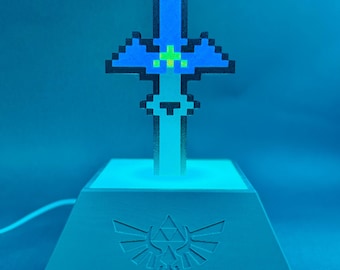 Zelda Pixel Sword 3D Master Sword Lamp – Retro Gaming Light RGB, Geek Desk Lamp, Nintendo Gift Idea