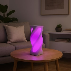 Modern RGB LED-spirallampa – 16 färger med fjärrkontroll, dekorativ stämningsbelysning för vardagsrum eller sovrum
