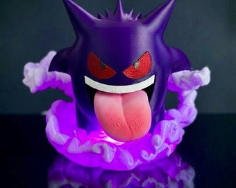 Gengar 3D Pokémon LED Lampe, 16 Farben RGB Nachtlicht mit Fernbedienung, Pokémon Zimmer Deko, Gamer & Anime Geschenk, 15cm Tischlampe