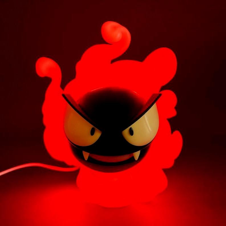 Ghost Lamp 3D Printed, RGB LED Night Light 16 Colors With Remote