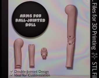 Brazos de doble articulación para muñecas BJD (archivos STL para impresión 3D)