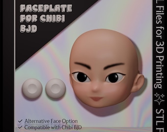 Placa frontal para muñecas Chibi de articulación esférica (BJD) Archivos STL para impresión 3D