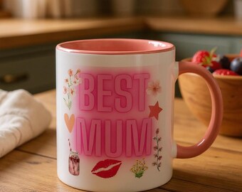 Best Mum Mug - Pink Design - Perfect Gift for Mother's Day or Any Occasion