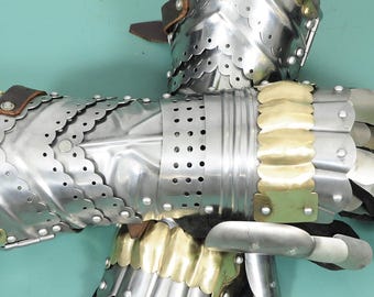 Medieval Steel Gauntlets, Articulated Knight Gloves, Gothic Hand Armor, LARP Reenactment Gear