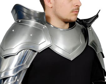 Men's Steel Knight Pauldrons Gorget Set – Medieval Armor, LARP, Cosplay costume