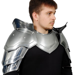 Medieval Knight Pauldrons Gorget Armor Set Steel Shoulder Protection for LARP, Reenactment, Cosplay, SCA Combat & Halloween Costume