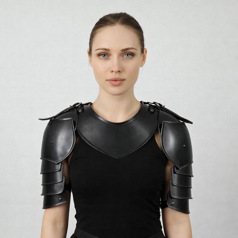 Lady Knight Steel Pauldrons With Gorget Set – Women's Medieval Armor ...