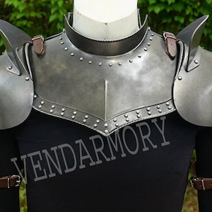 Medieval Knight Pauldrons Shoulder Gorget Armor Set for LARP, SCA, Cosplay, Reenactment & Costume Steel Knight Shoulder Armor