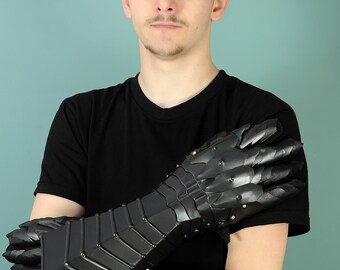 Gantelets Nazgûl Acier Noir Médiéval – Réplique Seigneur Des Anneaux – Gauntlets LARP & Cosplay