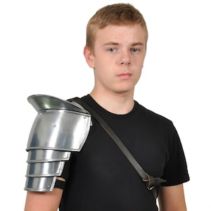 Hombrera de caballero medieval de un solo lado, armadura vikinga totalmente funcional para cosplay, LARP, recreación histórica, disfraz de Halloween.