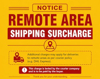 Remote Area Shipping Charge Additional Courier Fee  Extra Delivery Cost for Remote Locations