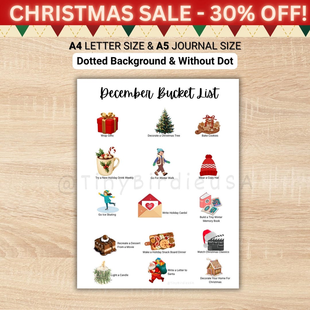 December Bucket List: Whimsical Winter Checklist & Christmas Activity ...