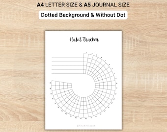 Monthly Habit Tracker Printable - A4 A5 Sizes (Digital Download)