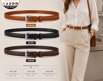 Women's PU Leather Belt, Classic Waist Belt, Belt for Jeans & Dresses | Customize Colour | Customize Size