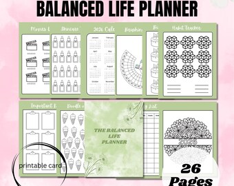Balanced Life Planner | Printable Wellness, Fitness & Finance Tracker (A4/A5/US Letter)