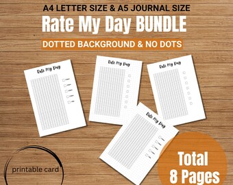 Rate My Day Printable Journal Page – Mood Tracker (Digital Download)