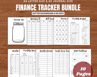 Finance Trackers Bundle - PRINTABLE Journal Pages - Digital Planner Pages - A5 & A4 Size - Value Pack