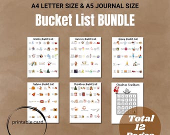 Seasonal Bucket List Printable Bundle – Holiday Planner (PDF)
