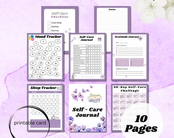Self Care Planner | Gratitude, Mood, Sleep Trackers (Digital Download)