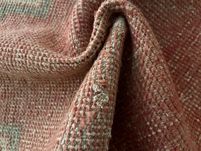 Gedempt tapijt 2 x 3, decoratief tapijt, klein vintage tapijt, Turks tapijt bleek, deurmattapijt, Oushak-tapijt, wollen tapijt, handgemaakt tapijt, vervaagd tapijt afbeelding 15