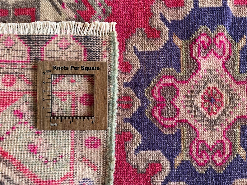 Anatolian rug small, Turkish rug 2x3, Wool rug, Hand knotted rug, Vintage rug, Antique rug, Geometric rug, Woven rug, Low pile rug, Mini rug image 8