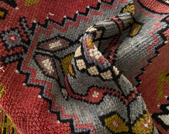 Alfombra antigua de 2x3, alfombra oushak pequeña, alfombra turca, alfombra vintage, alfombra de lana orgánica, alfombra anudada a mano, alfombra de Turquía, alfombra minimalista, alfombra geométrica