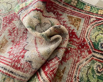 Anatolischer Rosenteppich (ca. 60 x 150 cm), handgeknüpfter Vintage-Wollteppich, türkischer Mini-Teppich, Teppich (ca. 79 x 150 cm)