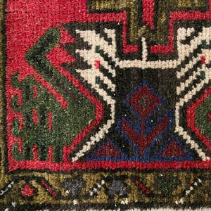 2x3 tribal rug, Turkish small rug, Wool rug, Vintage rug, Mini rug, Door mat rug, Ethnic rug, Decorative rug, Tiny rug, Hand knotted rug image 10