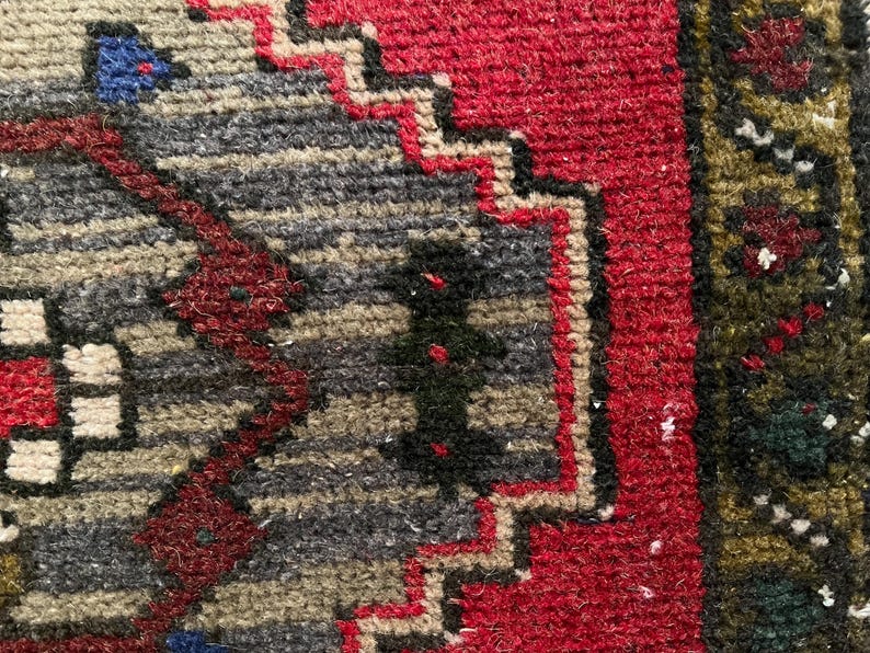 2x3 tribal rug, Turkish small rug, Wool rug, Vintage rug, Mini rug, Door mat rug, Ethnic rug, Decorative rug, Tiny rug, Hand knotted rug image 9