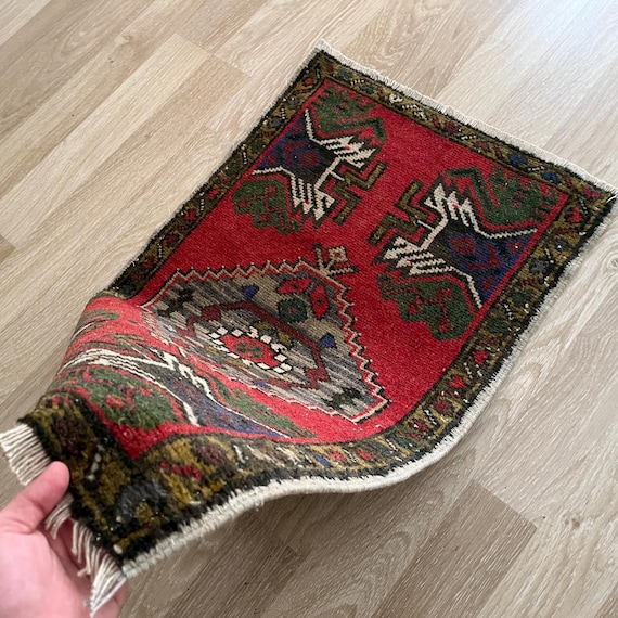 2x3 tribal rug, Turkish small rug, Wool rug, Vintage rug, Mini rug, Door mat rug, Ethnic rug, Decorative rug, Tiny rug, Hand knotted rug