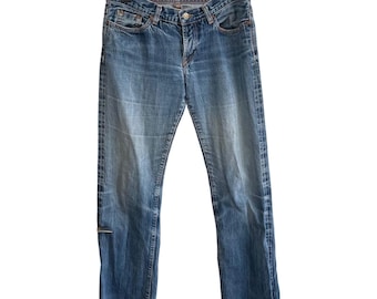 Shop Jeans Straight Leg Denim Women 31 Blue Y2K Grunge Medium Wash Mid Rise 2004