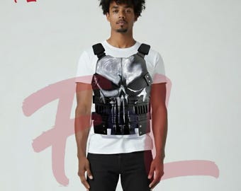 Jon Bernthal Punisher Black Leather Vest