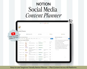 Notion Social Media Content Planner | For Freelancers & Creators (Digital Download)