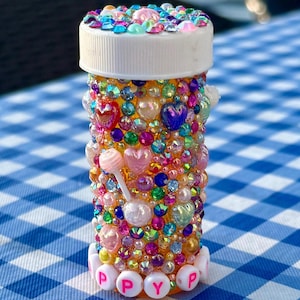 Happy Pills Bedazzled Pill Bottle (29.5 ml)