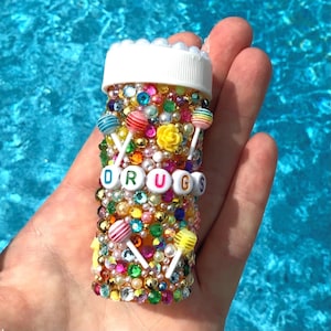 Colorful Bedazzled Pill Bottle (29.5 ml)
