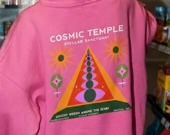 Lámina artística del Santuario Estelar del Templo Cósmico - Decoración de pared de geometría sagrada, espiritual y mística - Astrología galáctica, esotérica, divina, regalo para el hogar