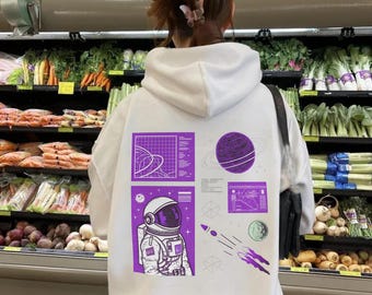 Sudadera con capucha de aventura cósmica: sudadera espacial unisex con diseño de astronauta, regalo perfecto, ropa de moda para amantes del espacio, sudadera con capucha de la NASA