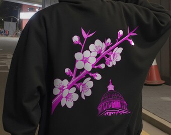 Sudadera con capucha Blossom Tree Flowers: sudadera de mezcla de algodón con estampado floral