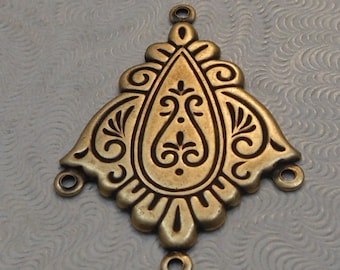 Oxidized Brass Filigree Pendant (Qty 1) 32x23mm S-8970-B