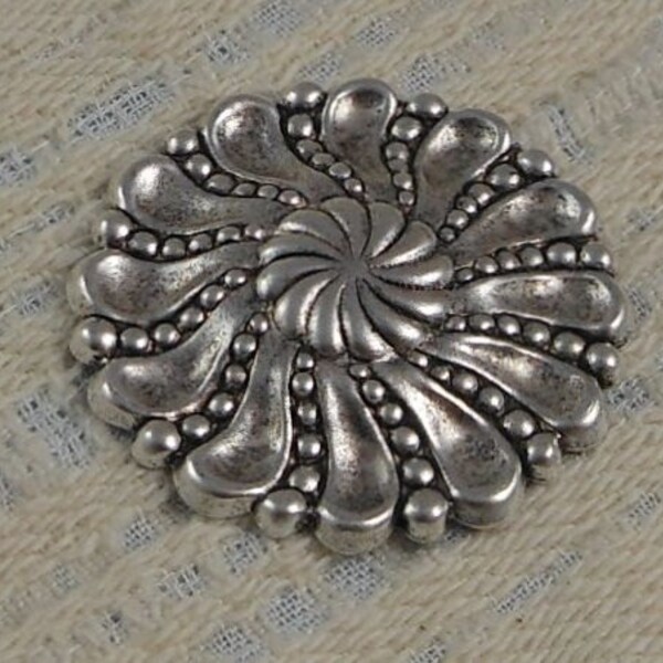 Silver Filigree Round Focal Medallion 34mm (1 pc) S-8451-S