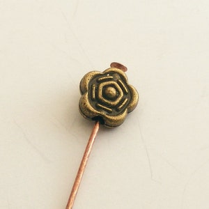 Antique Brass Rose Flower Bead 7mm 18 pcs Z-N1419-AB image 1